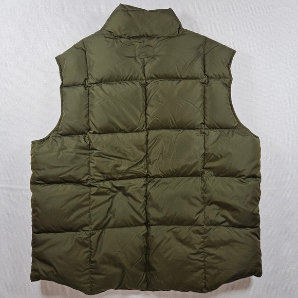 Lands End Mens Quilted Down Puffer Vest Olive Green Full Snap Collar XL - Picture 5 of 5